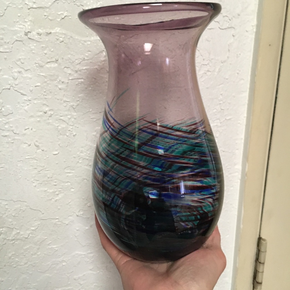 Hand blown glass vase